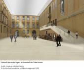 Entwurf des neuen Foyers im Innenhof des Albertinums